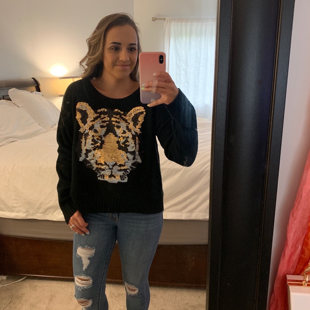 Sequin tiger sweater